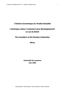 L`histoire économique de l`Arabie Saoudite