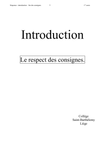 Introduction : le respect des consignes