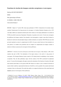 Fonctions de réaction des banques centrales avant l`euro et de la