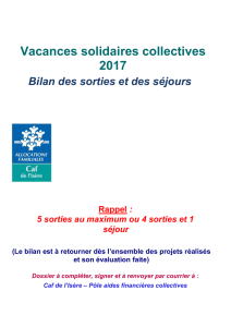 Vacances solidaires collectives - bilan (2017 - version
