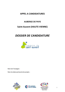 Dossier de candidature - Pays d`Ouest Limousin