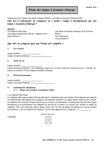 Etude des lampes à économie d`énergie