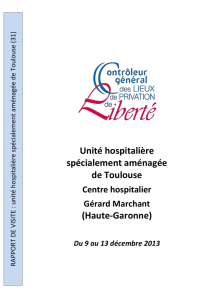 (UHSA) de Toulouse - Contrôleur général des lieux de privation de