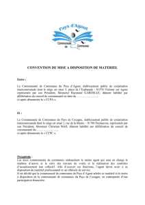 Convention materiel - Communauté de communes du Lautrécois