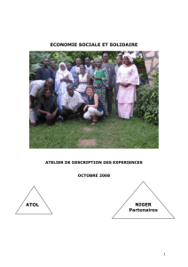 A. Economie sociale solidaire - carrefour économie sociale au Sud
