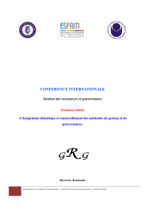 CONFERENCE INTERNATIONALE Gestion des ressources et