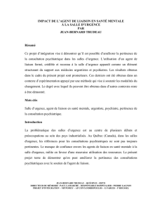 impact de l`agent de liaison en santé mentale à la salle d
