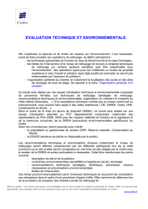 evaluation technique et environnementale