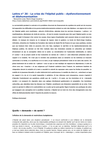 Lettre n° 30 - La crise de l`hôpital public - AMPR-IDF