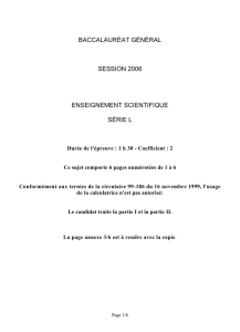 BACCALAURÉAT GÉNÉRAL SESSION 2006 ENSEIGNEMENT