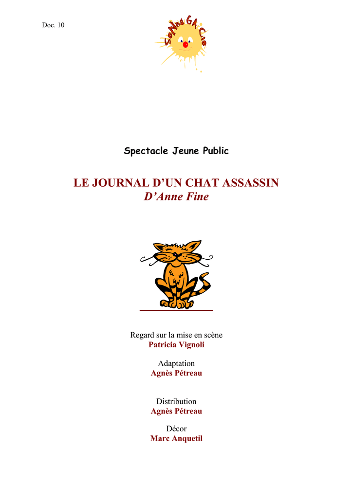 Autour Du Spectacle Le Journal D Un Chat Assassin