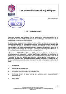 les liquidations - Groupement Commercial du Bas-Rhin