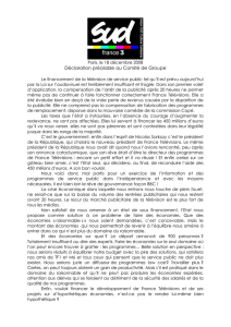 Paris, le 18 décembre 2008 Déclaration préalable au Comité de