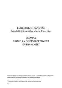 la méthode budgétique franchise