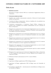 Ordre du jour - Communauté d`agglomération Marne et Chantereine