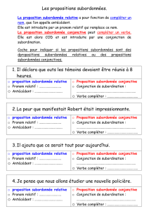 Les propositions subordonnées