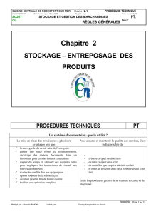 PT 2.1 Procédure Stockage