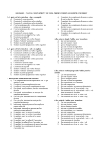 revision : ing/ed, complement du nom, present simple/continu