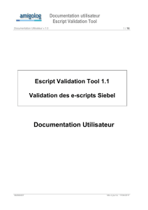 2.2 Description de Escript Validation Tool