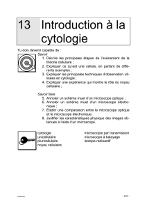 1. Introduction à la cytologie.