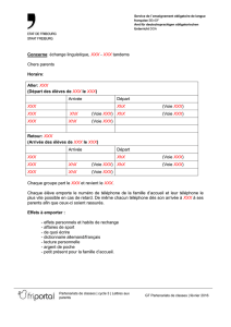 Concerne: échange linguistique 3A, 3B, 3CFribourg