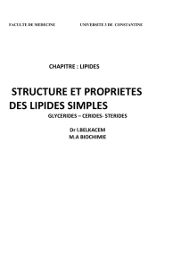structure et proprietes des lipides simples
