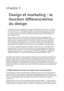 chapitre 5 Design et marketing : la fonction différenciatrîce du design