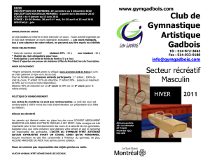 hiver 2011 - Le Club de Gymnastique Artistique Gadbois
