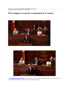 WSJ souligne le caractère exceptionnel de la Tunisie : Kapitalis