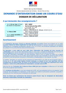 2016_declaration_trxcours-eau - Préfecture des Hautes
