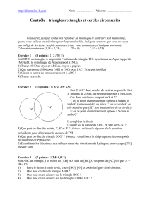 Contrôle : triangles rectangles et cercles circonscrits