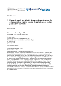 1 Etude du quark top à l`aide des premières - NPAC