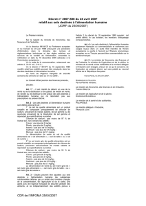 Décret n° 2007-588 du 24 avril 2007 relatif aux sels destinés à l