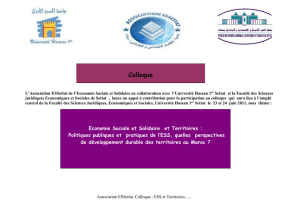 Suite à l`adoption par le gouvernement marocain de la Stratégie