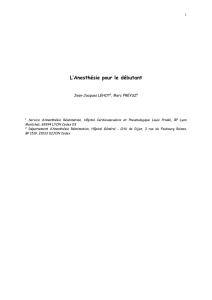 L`Anesthésie pour le débutant