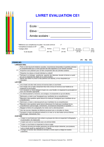 LIVRET EVALUATION CE1