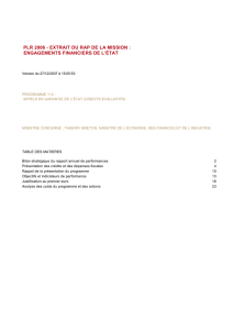 Annexes budgétaires - Ministère de l`Economie, des Finances et de l