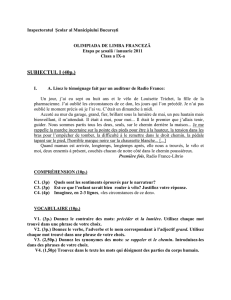 Inspectoratul Şcolar al Municipiului Bucureşti OLIMPIADA DE LIMBA