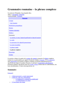 Grammaire roumaine – la phrase complexe