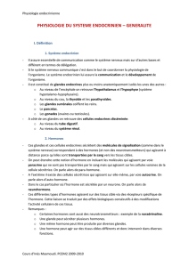 1. Système endocrinien - Cours de PCEM2 2009/2010 à Amiens