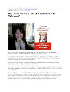 Héla Ouardi présente à Tunis ``Les derniers jours de