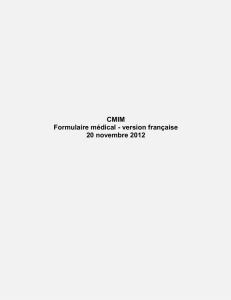 CMIM Formulaire médical - version française 20 novembre 2012