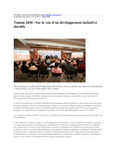 Tunisia 2020 : Sur la voie d`un développement inclusif et