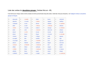 Liste des verbes du deuxième groupe (Verbes finis en