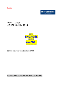 Page Une I N V I T A T I O N JEUDI 18 JUIN 2015 COP21 ENGAGéS