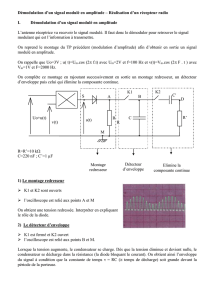 Démodulation d`un signal modulé en amplitude – Réalisation d`un