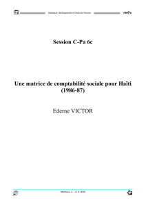 Une matrice de comptabilité sociale pour Haïti 1986-87