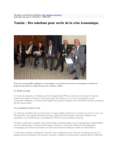 Tunisie : Des solutions pour sortir de la crise économique : Kapitalis