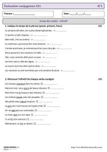 évaluation bilan conjugaison CE1 - Librairie