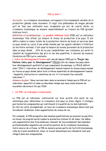 LE PIB : un indicateur controversé